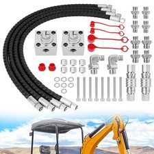 2Pcs 3 Way Hydraulic Diverter Valves For 1-2 Ton Mini Excavator w/Quick Connects picture