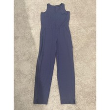 Athleta Brooklyn Textured Jumpsuit Purple Leopard Jacquard Sleeveless 12T Tall picture