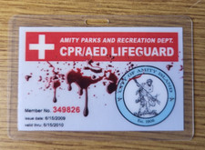 Jaws ID Badge-Amity Parks & Recreation Dept. Lifguard costume cosplay prop picture