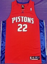 Authentic Tayshaun Prince #22 Detroit Pistons Vintage On Court Reebok Jersey 48 picture