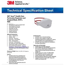 Case of 440 | 3M 1870+ Aura N95 NIOSH Respirator Face Masks | New picture