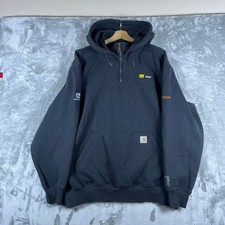 Carhartt Hoodie Men 2XL Black Rain Defender 1/4 Zip 100617 Logo picture