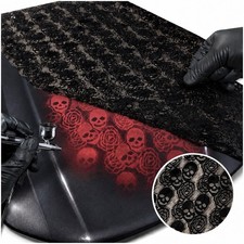 LiME LiNE Skull Rose Lace Stencil for Airbrush & Custom Painting DIY Projects picture