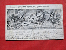 Hoboken Disaster Steamship Burned 1900   As is creases.    A 21 picture