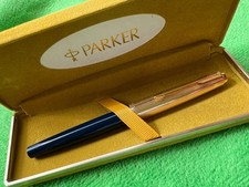 VTG PARKER 51 (NOS) 14K Gold Nib Blue USA picture