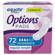 Equate Options Women's Moderate-Regular Incontinence Pads,72 count  picture