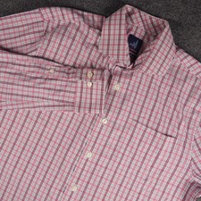 johnnie-O Prep-Formance Mens Med Button Down Red Plaid Preppy Golf Office Shirt picture
