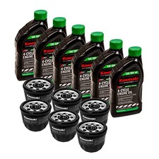 Kawasaki 6PK Genuine OEM 10W40 4-Cycle K-Tech Oil 99969-6296 & 49065-7007 Filter picture