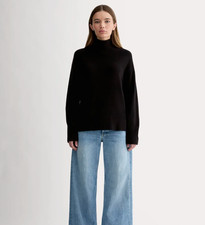 Everlane Boxy Turtleneck in Cashmere - Black - Women's XL picture