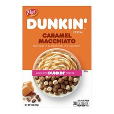 ULTRA RARE Post Dunkin’ Caramel Macchiato Cereal SALED Discontinued Box picture