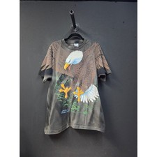 Vintage 1990s Liquid Blue Eagle All Over Print Grail Tee Size XL picture
