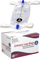 Urinary Leg Bag 600mL Anti-Reflux Valve Medium 12 Pack White picture