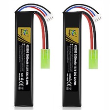 2pcs 11.1v 2000mah 30c Stick Type Butter Tube Airsoft Lipo Battery Mini Tamiya picture