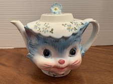 Vintage Lefton Miss Priss Kitty 4 Cup Teapot Tea Pot Made in Japan 1950s READ picture