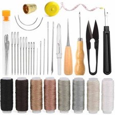 Sewing Kit Leather Canvas Upholstery Repair Curved Hand Sewing Needles Awl Set picture