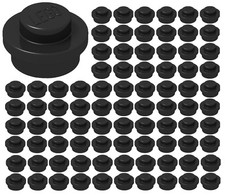☀️Lego 1x1 BLACK Round Plates x100 Dots Stud Part Piece Bulk lot Legos #4073 picture