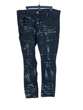Kindred KNRD Men’s 38x32 (Fits 38x31) Black Jeans White Paint Splatter picture