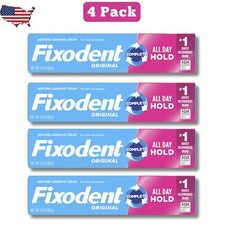 Pack of 4 Fixodent Complete Original Denture Adhesive Cream, 2.4 oz picture