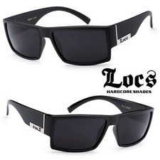 New Mens Locs Hardcore Black Gangster Cholo Flat Top Cholo Lowrider Sunglasses picture