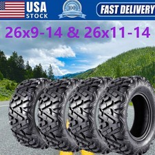 ⭐4pcs 26x9-14 26x11-14 Front Rear ATV UTV Tires 26x9x14 26x11x14 6 Ply Rated Mud picture