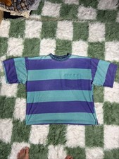 vtg 90s Surfer Striped Pocket T Shirt OSFA Skate Grunge Vintage Streetwear picture