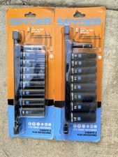 Spyder 9PC SAE And MM Deep Thin Wall Spline Socket Set 3/8 Drive 19704 19705 picture