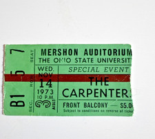 Vintage 1973 Carpenters Concert Ticket Stub OSU Mershon Auditorium picture