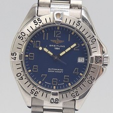 BREITLING Colt Auto A17035 Automatic Date Blue Dial Men's Watch Running picture