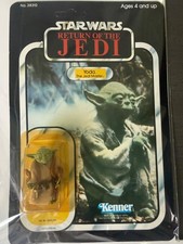 RARE Star Wars Kenner Yoda 1983 ROTJ Original Unpunched Card - Brown Snake picture