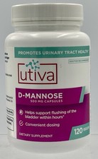 Utiva D-Mannose 120 Capsules Easy to Swallow Urinary Support EXP 10/2027 picture