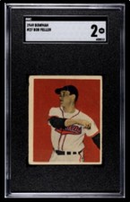1949 Bowman BOB FELLER Card #27 Cleveland Indians SGC 2 picture