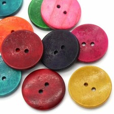 50PCs Wood Sewing Buttons Scrapbooking 2 Holes Round Mixed 3cm(1 1/8