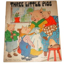 Vintage 1932 Three Little Pigs Platt & Munk 3100-H Softcover Book Eulalie Illust picture