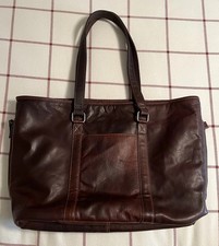 Jack Georges Voyager Large Travel Tote Brown Whiskey Tanned Leather Office Bag picture