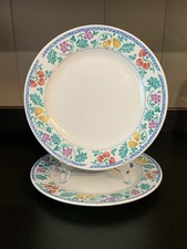 Farberware Lancaster Salad Dessert Plates 4048 Stoneware Fruit Set of 2 VTG picture