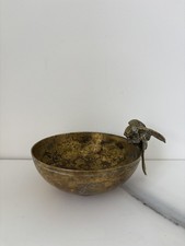 Antique Bronze Parrot Macaw Bowl Dish Single Cast Figural Animal Art Nouveau  picture