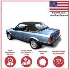 Fits BMW E30 Convertible Soft Top & Plastic Window 3 series 1986-1993 Blk CANVAS picture