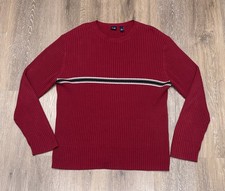 Vintage Gap Sweater Mens XXL 90s Red Chunky Ribbed Cotton Skater Knit picture