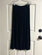 Chico's Travelers Black Wide-Leg Stretch Pants Solid Elastic Waist Acetate picture