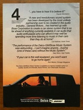 1983 Delco Bose Car Sound System Vintage Print Ad/Poster Man Cave Bar Art Décor  picture
