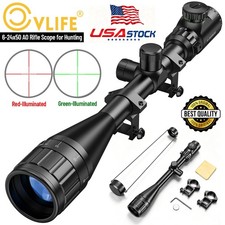 6-24x50 AO Hunting Rifle Scope with Red Green Illuminated Mil-Dot (MOA) Reticle picture