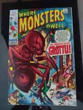 WHERE MONSTERS DWELL #3 🧟NM STUNNING COPY(B14) RARE 1970 picture