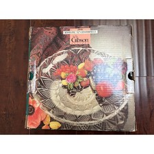 Vintage 1998 Gibson Designs Jewelite 12” Crystal Centerpiece Bowl Platter In Box picture
