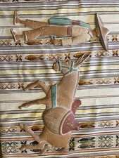 Vtg Mexican Latin American Man Burro Donkey Metal Wall Hanging Southwestern picture