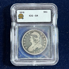 1818 Capped Bust Half Dollar 50C, ICG G4 picture