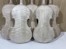 Handmade 4/4 size Violin with Tiger Flame Maple Back white Unfinished picture