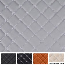 PU Leather Diamond Quilted 6mm Foam Backed Car Headliner Upholstery By Yard picture