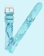 Ecclissi 16mm x 14mm Light Blue Leather Snakeskin Grain Strap original Buckle picture