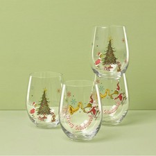 Lenox Holiday  Glassware MERRY GRINCHMAS Tumblers - Set of Four N/O picture