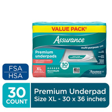 Assurance Unisex Premium Underpad for Adults, XL , Maximum Absorbency (30 Count) picture
